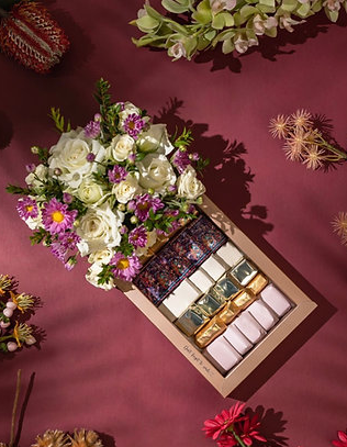 Plateau Chocolat & Fleurs Fraiches GF