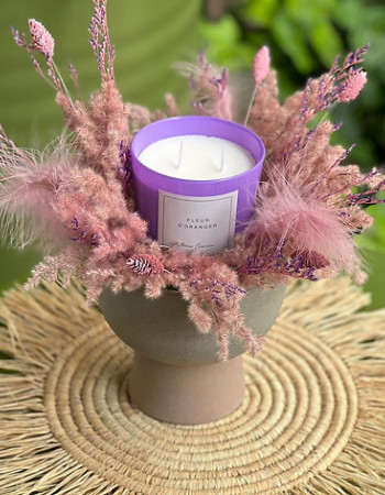  Bougie aux Fleurs Séchées