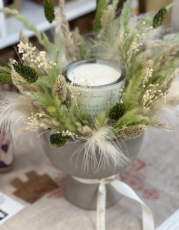  Bougie aux Fleurs Séchées