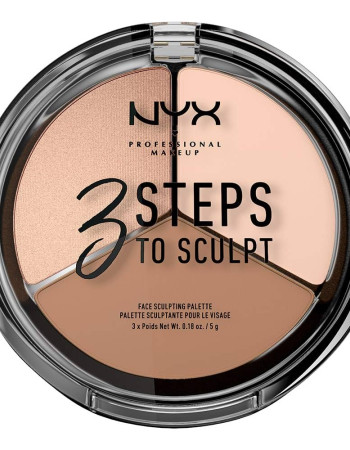 NYX 3 STEPS TO SCULPT PALETTE SCULPTANTE POUR LE VISAGE EN 3 ETAPES 5G