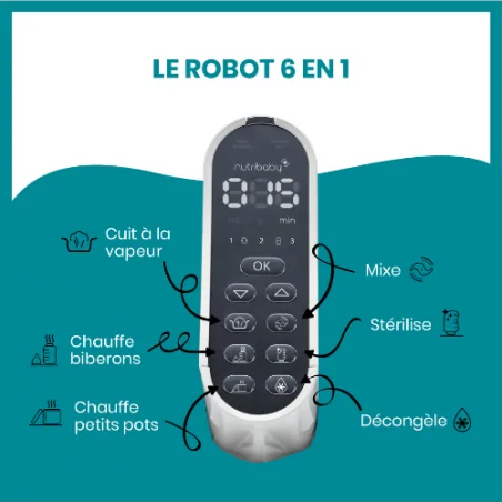 Babymoov Nutribaby (+) Robot Cuiseur Multifonctions Blanc Babymoov Nutribaby (+) Robot Cuiseur Multifonctions Blanc
