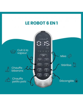 Robot Cuiseur À Vapeur Nutribaby (+) pour Bébé Gris Babymoov