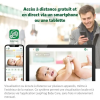 Babyphone Vidéo avec Wifi LCD HD 5" 720p Panoramique Inclinaison à 360° avec caméra Zoom 8X