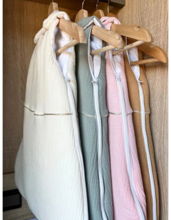 Mini Babounj Gigoteuse "Double Gaze" 100% Coton TOG 2,5 Rembourrage en ouatine 0-6 mois - Rose