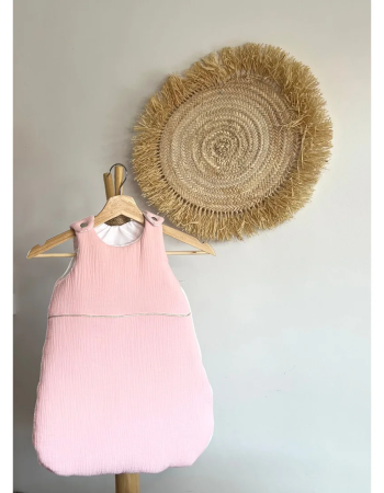 Mini Babounj Gigoteuse "Double Gaze" 100% Coton TOG 2,5 Rembourrage en ouatine 0-6 mois - Rose