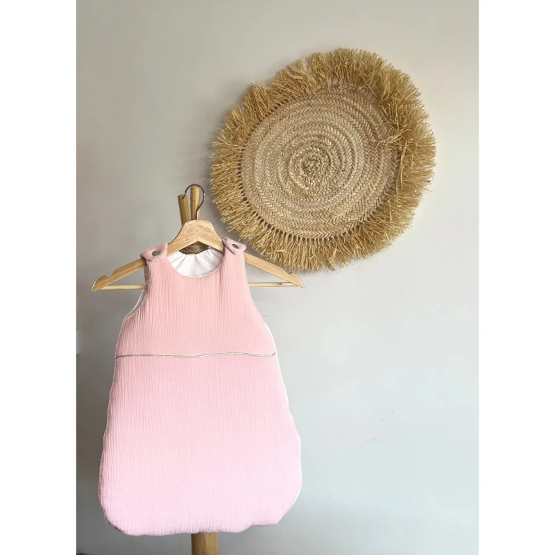 Mini Babounj Gigoteuse "Double Gaze" 100% Coton TOG 2,5 Rembourrage en ouatine 0-6 mois - Rose