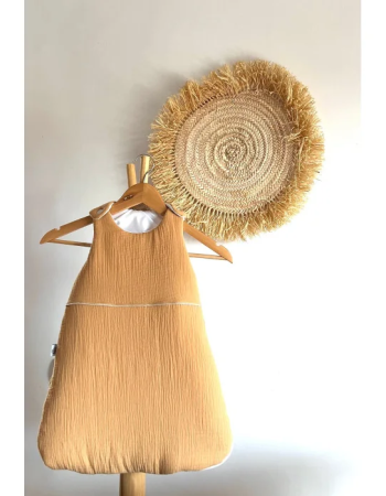 Mini Babounj Gigoteuse "Double Gaze" 100% Coton TOG 2,5 Rembourrage en ouatine 0-6 mois - Ocre