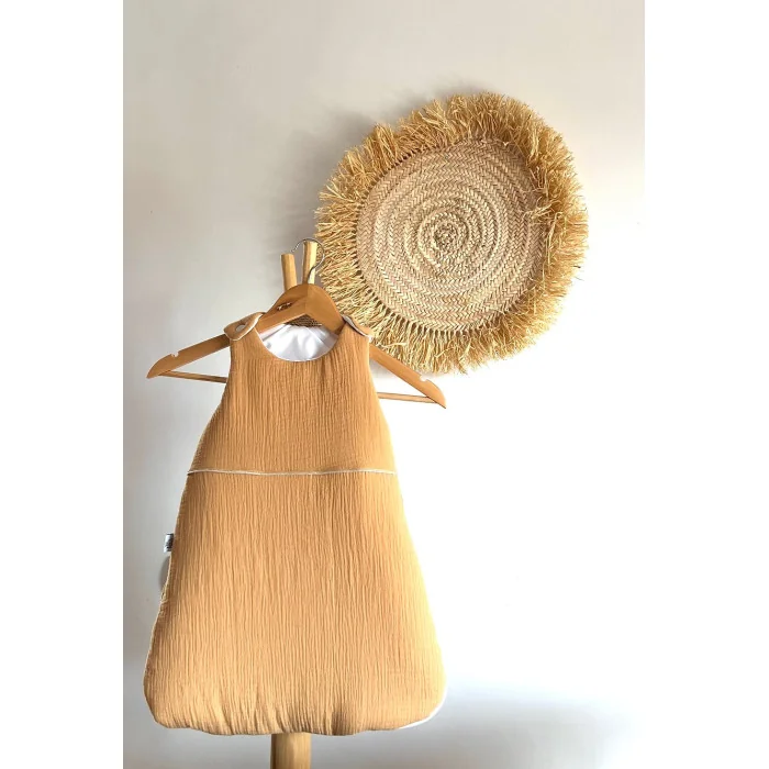 Mini Babounj Gigoteuse "Double Gaze" 100% Coton TOG 2,5 Rembourrage en ouatine 0-6 mois - Ocre
