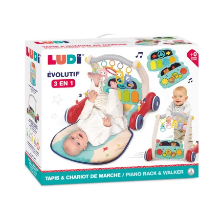 Ludi Tapis Piano & Chariot de Marche 3en1 0m+