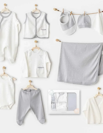 Coffret naissance 100% coton 10 pièces - Gris