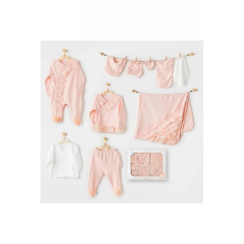 Coffret naissance 100% coton 10 pièces Corail Chic