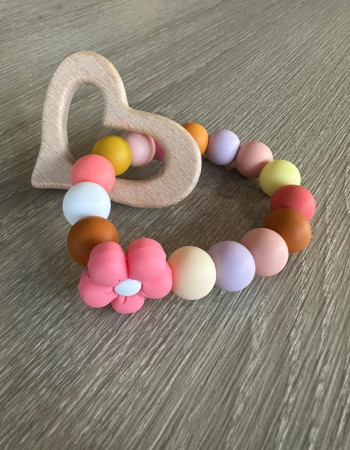 Anneau de dentition - cœur rose 