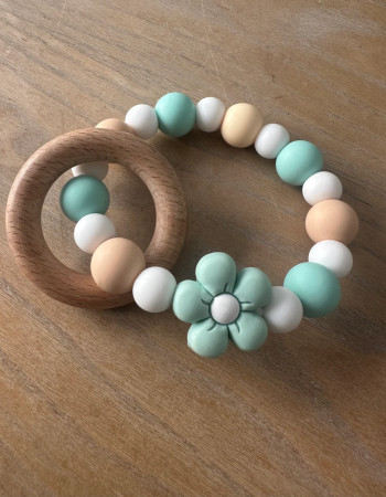 Anneau de dentition - Fleur Verte