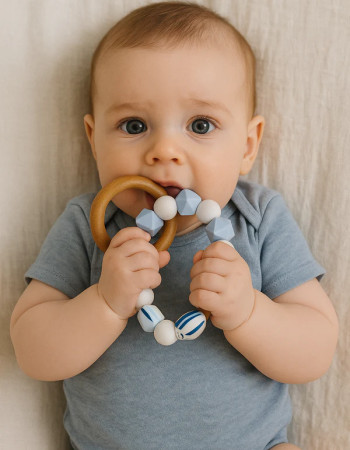 Anneau de dentition - Montgolfière Bleu