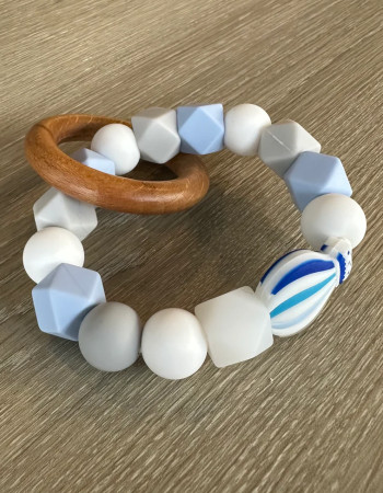 Anneau de dentition - Montgolfière Bleu