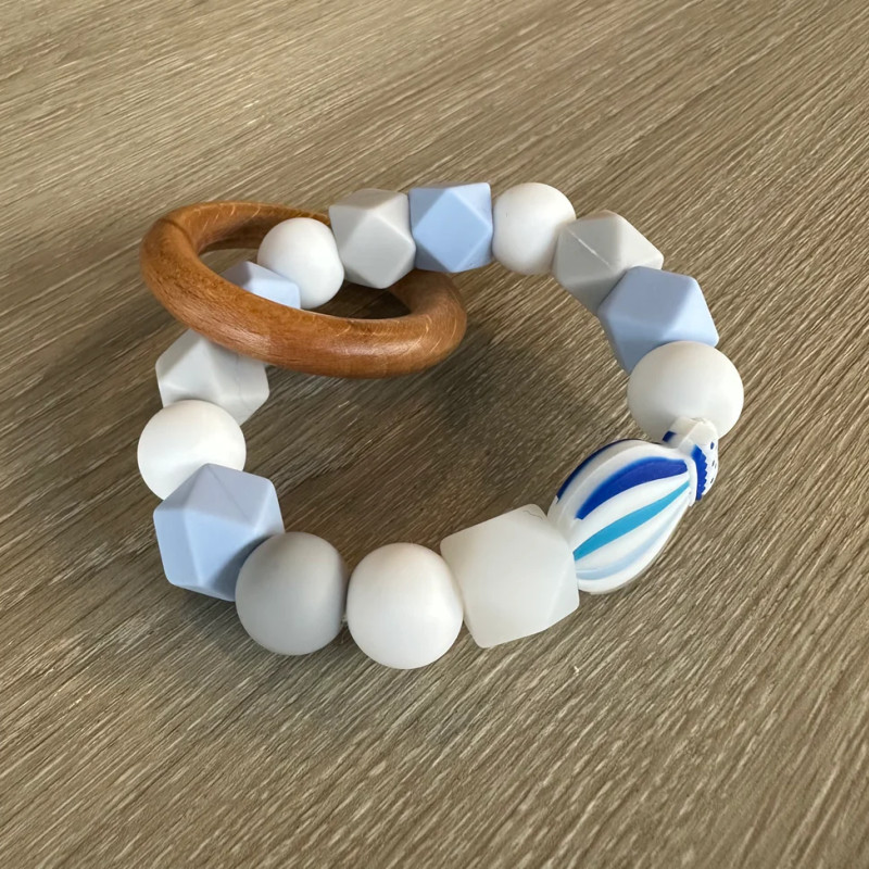 Anneau de dentition - Montgolfière Bleu Anneau de dentition - Montgolfière Bleu