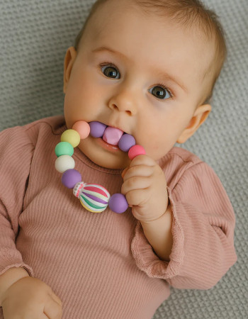 Anneau de dentition - Montgolfière multicolore
