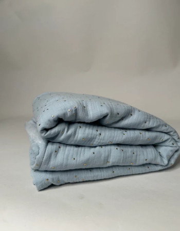 Couverture d'Hiver - Bleu doré x Bleu 100x100 cm