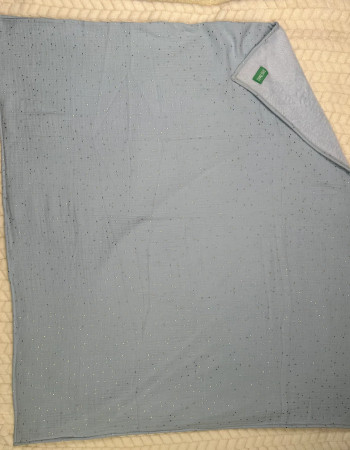 Couverture d'Hiver - Bleu doré x Bleu 100x100 cm