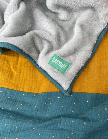 Couverture d'Hiver - Patchwork - Vert Moutarde 