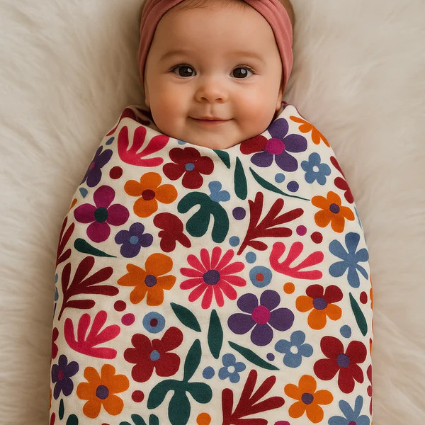 Couverture Mi-Saison - Jardin Fleuri - 100x80cm