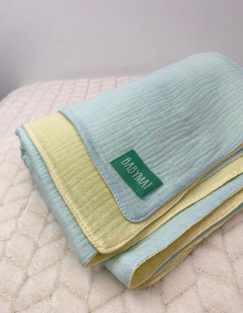 Couverture Mi-Saison - Jaune x Bleu 100x100cm