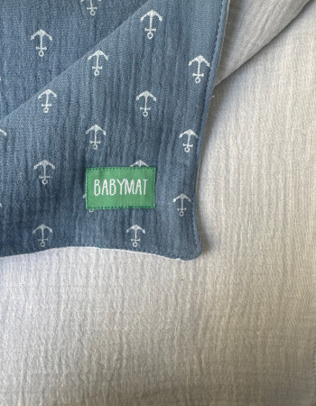 Couverture Mi-Saison -Marine ⚓️ - 100x80cm