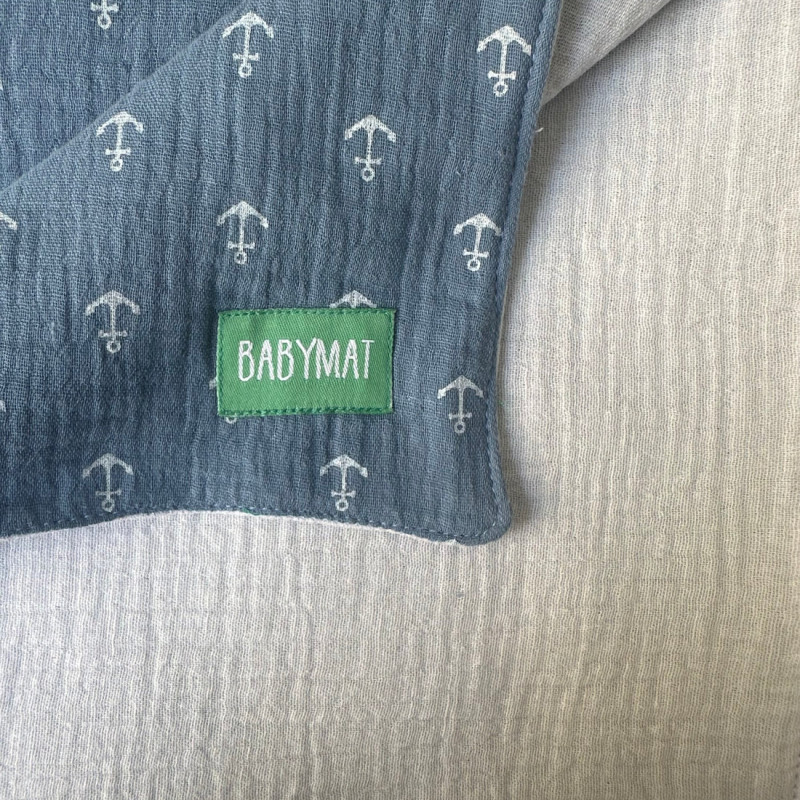 Couverture Mi-Saison -Marine ⚓️ - 100x80cm