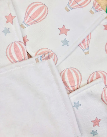 Lingettes - Montgolfière Rose