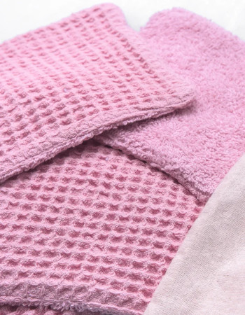 Lingettes - Nid d'abeille - Rose 