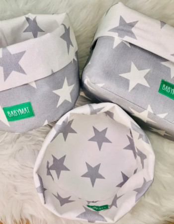 Paniers - Gris Étoiles Blanches