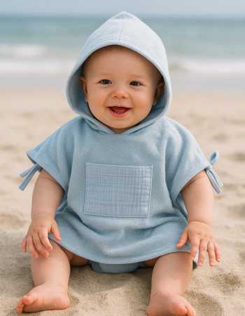 Poncho de plage - Bleu