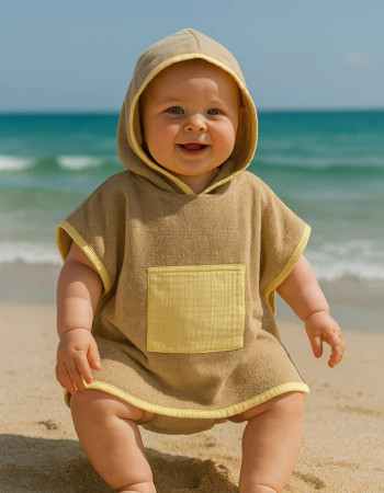 Poncho de plage - Jaune