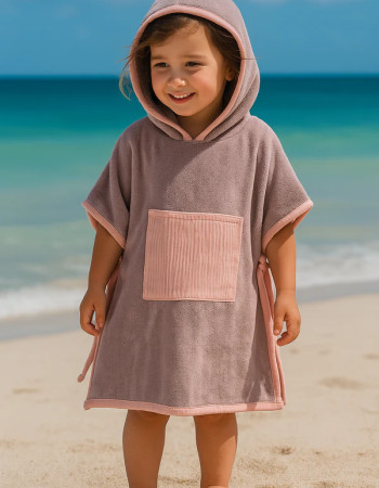 Poncho de plage - pinky