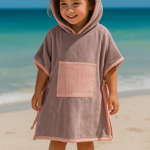 Poncho de plage - pinky