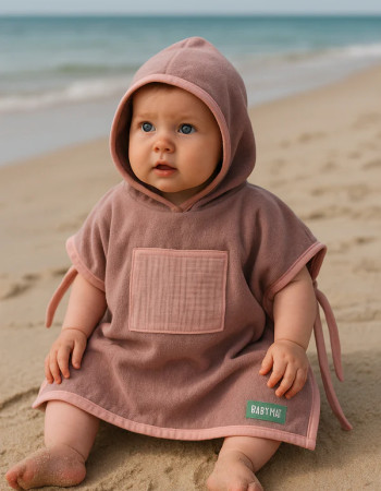 Poncho de plage - pinky