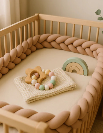 Tour de lit tressé - Beige Clair