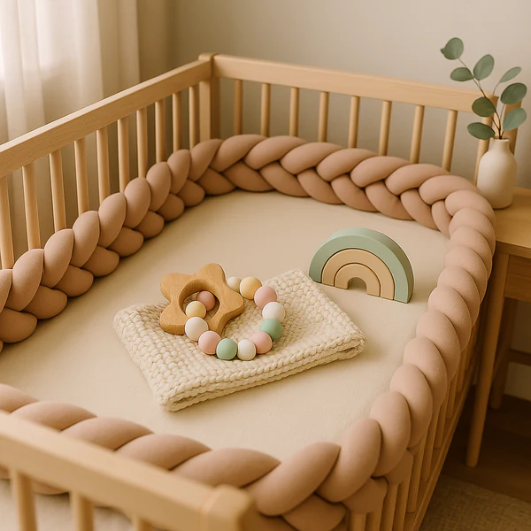 Tour de lit tressé - Beige Clair