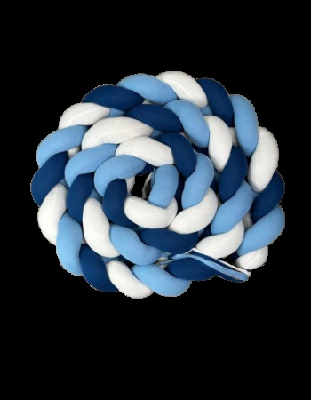 Tour de lit tressé - Bleu Blanc -
