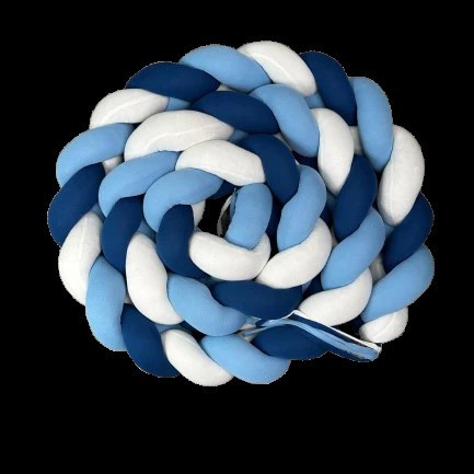 Tour de lit tressé - Bleu Blanc -