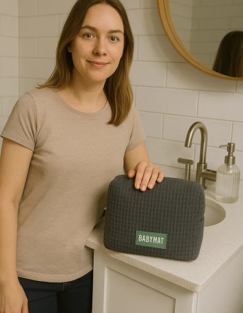 Trousse - Nid d'abeille Bleu perlé