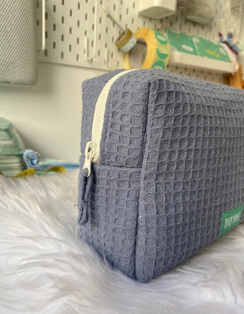 Trousse - Nid d'abeille Bleu perlé