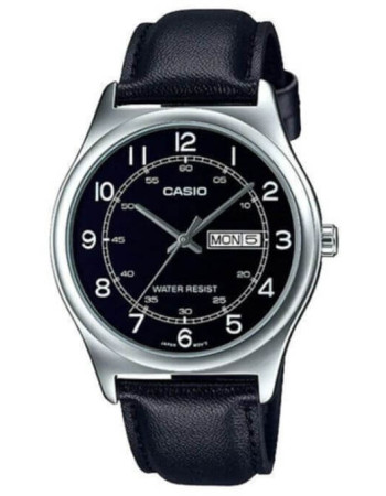 Casio – Montre pour Hommes – Bracelet En Cuir – Noir/Blanc – MTP-V006L-1B2UDF Casio – Montre pour Hommes – Bracelet En Cuir – Noir/Blanc – MTP-V006L-1B2UDF