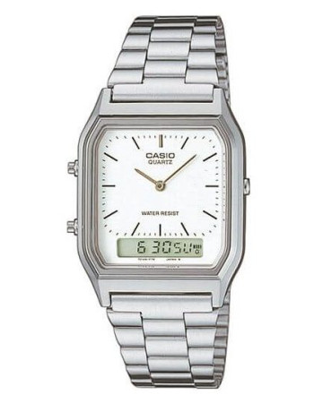 Casio – Dual time – Classique design – Bracelet en acier inoxydable – AQ-230A-7DMQ