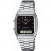Casio – Classique duel time – Vintage collection en fond noir – Bracelet en acier inoxydable – AQ-230A-1DMQ