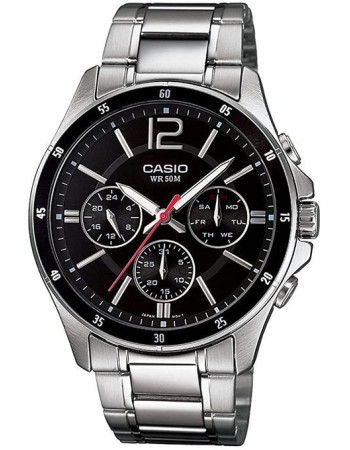 Casio – Homme – Cadran noir – Bracelet en acier inoxydable – MTP-1374D-1AVDF