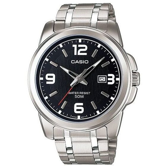 Casio – Cadran noir – Bracelet en acier inoxydable – MTP-1314D-1AVDF