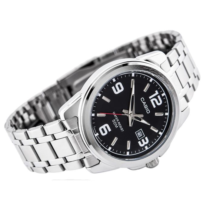 Casio – Cadran noir – Bracelet en acier inoxydable – MTP-1314D-1AVDF