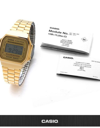 Casio – Montre -Vintage – bracelet en acier inoxydable Doré – A168WG-9WDF Casio – Montre -Vintage – bracelet en acier inoxydable Doré – A168WG-9WDF