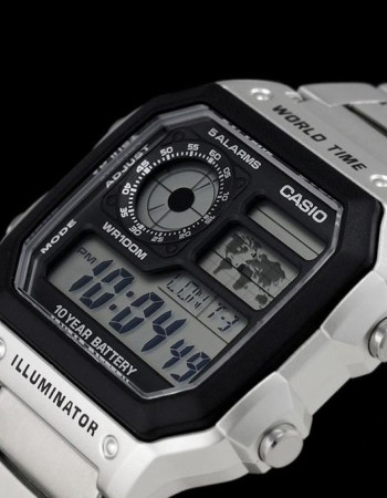 Casio – Montre homme argentée bracelet en acier inoxydable – AE-1200WHD-1AVDF Casio – Montre homme argentée bracelet en acier inoxydable – AE-1200WHD-1AVDF